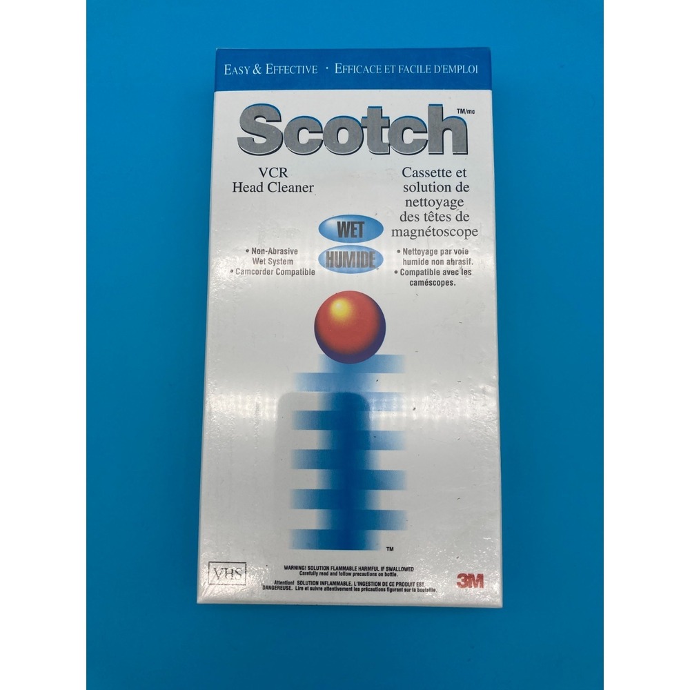 Scotch 3M VCR Head Cleaner Wet VHS System New Sealed - Camcorder Compatible